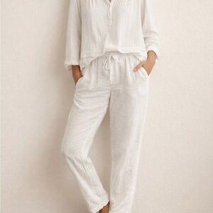 XiRENA White Gauze Relaxed Drawstring Pants